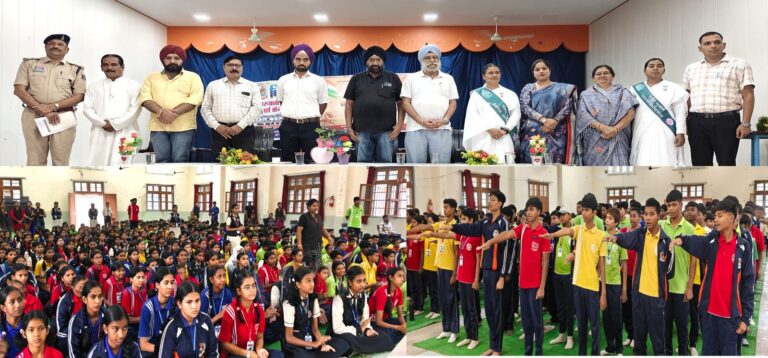 सरगुजा पुलिस एवं सरगुजा जिले के स्वैच्छिक संगठनों के संयुक्त तत्वावधान् में संचालित नवा बिहान नशामुक्ति जागरूकता अभियान एवं परामर्श केंद्र सरगुजा के द्वारा दशमेश पब्लिक स्कूल में छात्र -छात्राओं को जागरूक करने के उद्देश्य से नशामुक्ति , यातायात के प्रावधानों,सड़क सुरक्षा,साइबर अपराध, साइबर अपराधों से सुरक्षा एवं समसामयिक संवेदनशील मुद्दों पर जागरूकता कार्यक्रम आयोजित किया गया।